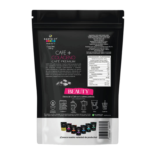 Café + colágeno y biotina 500 grs (Café Molido)