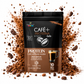 Bolsa de Café + Proteína y Cacao de Earth Co, café liofilizado soluble sabor mocha, 506 g, sobre una explosión de café molido.