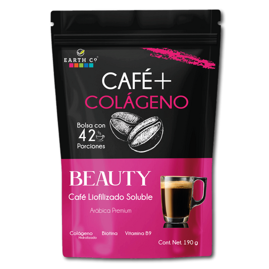Cafe + colágeno y biotina  Instantaneo 190 grs 42 Porciones